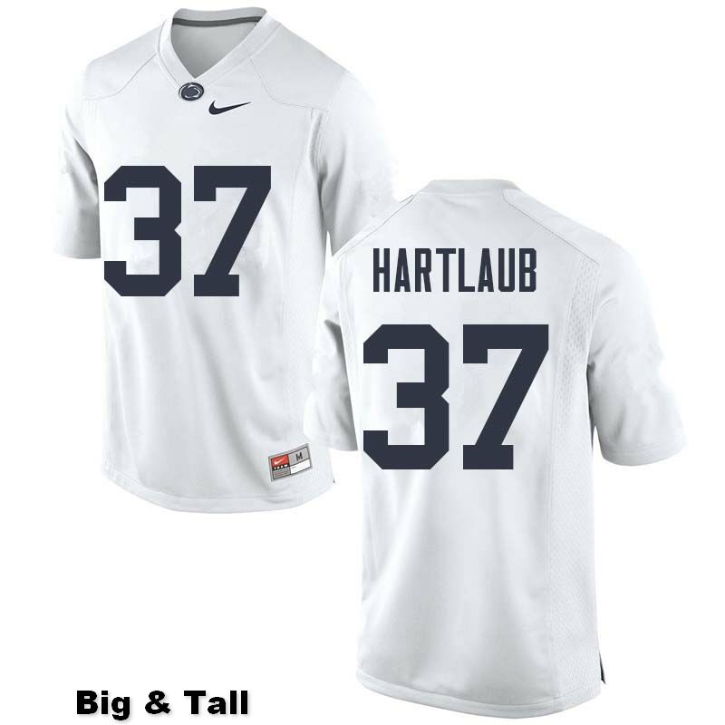 NCAA Nike Men's Penn State Nittany Lions Drew Hartlaub #37 College Football Authentic Big & Tall White Stitched Jersey CJI5598CJ